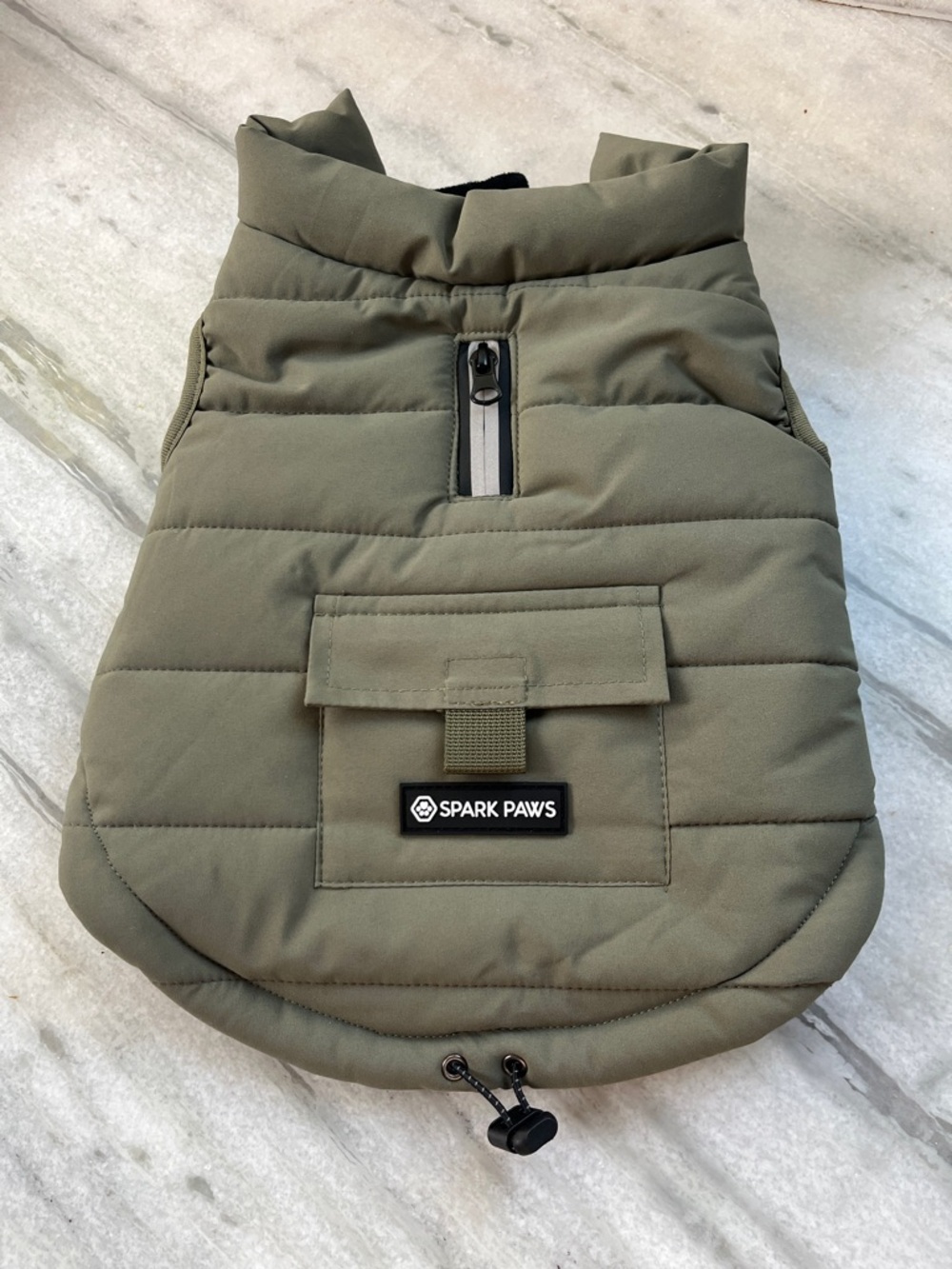 Spark Paws Olive Green Quilted Dog Jacket NWT
